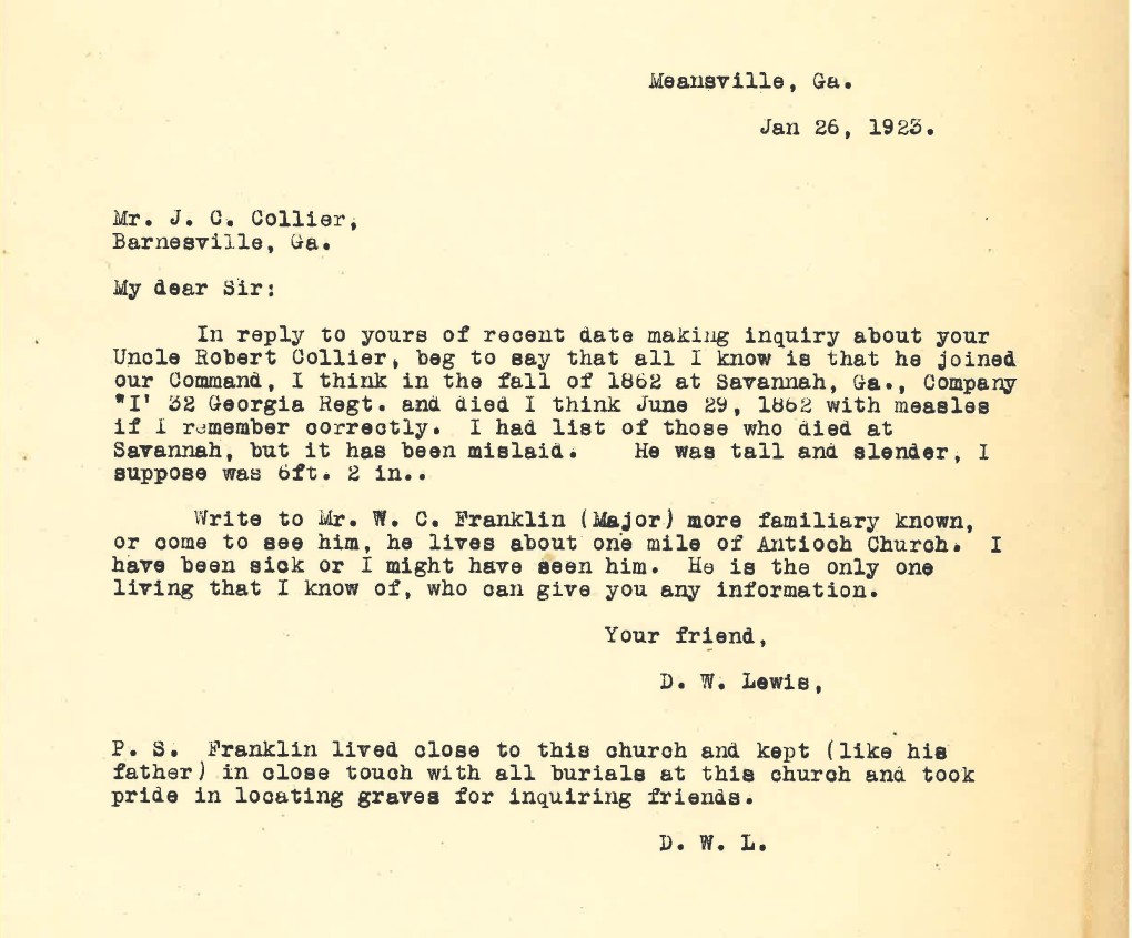 1923_01_26_Ltr D W Lewis to JCC re Robert Thomas Collier CSA_Page_2