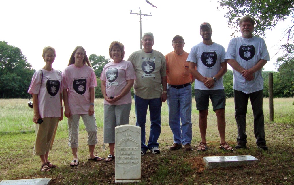 Collier Cousins & Jack Howard (3rd from right) at the Grave of Vines Collier, 2012 